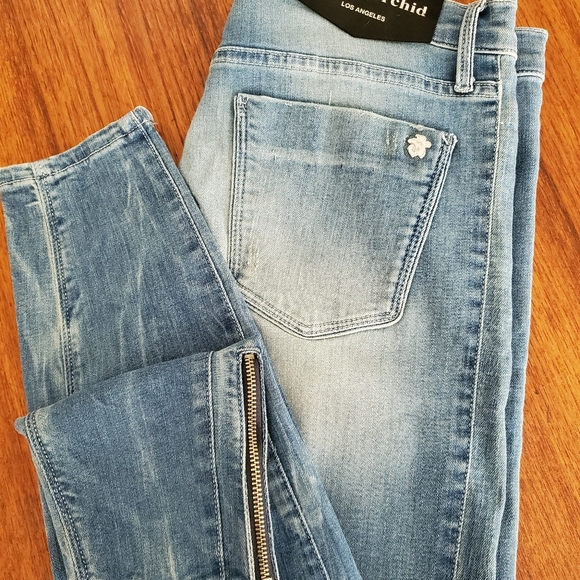 Black Orchard Rhinestone Jeans by Julien Jarmoune, Size 30 - Picture 4 of 8